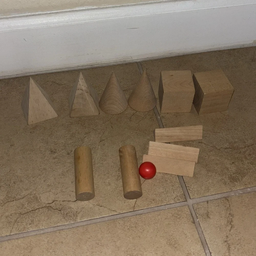 Geometry 3 dimensional wooden shapes
